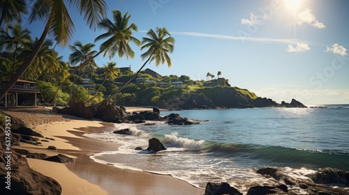 beach with palm tree © T-man stockphoto