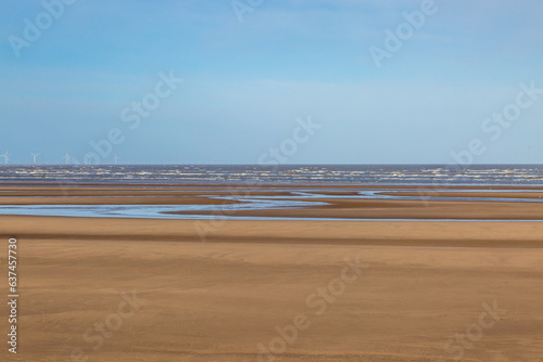 Low tide at Formby Beach, on a sunny day