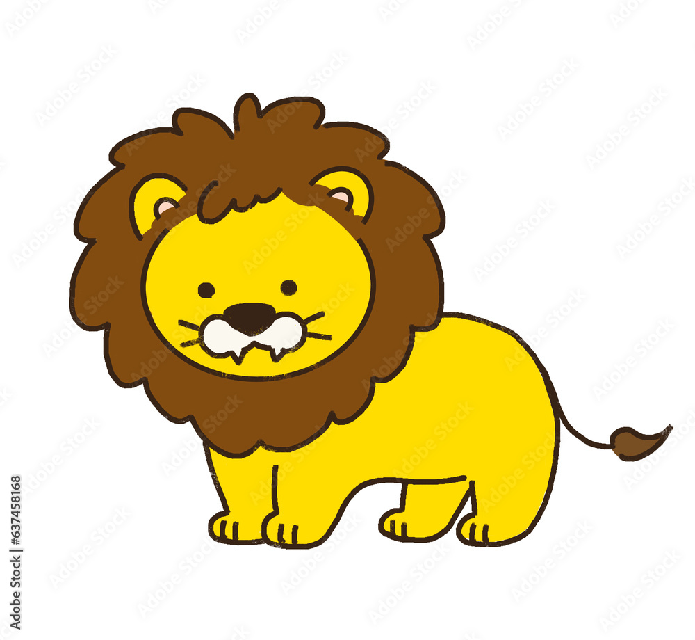 Obraz premium ライオンのかわいいイラスト