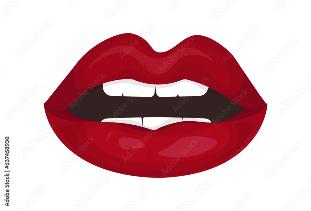 Woman's open mouth. Plump sexy lips. Facial expression. Vector. Illustration Woman's open mouth. Plump sexy lips. Facial expression. Vector. Illustration