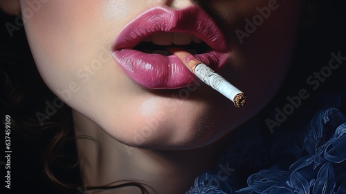 Cropped view of naked woman with lips blowing smoke