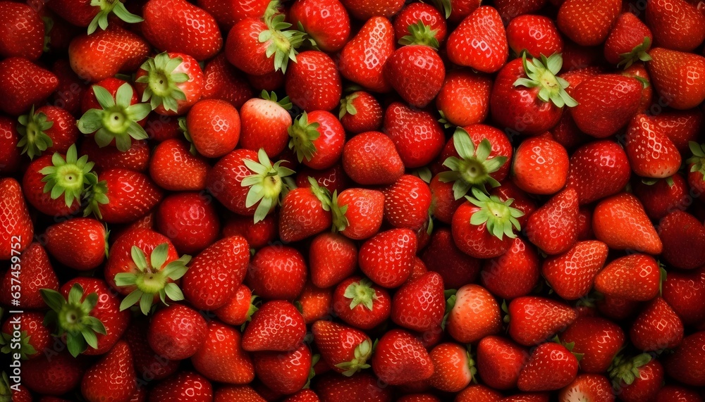 Frische saftige Erdbeeren (KI-/AI-generiert)