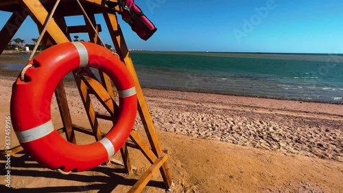 Guardians of Safety: Lifebuoy in Lifeguard's Tower
