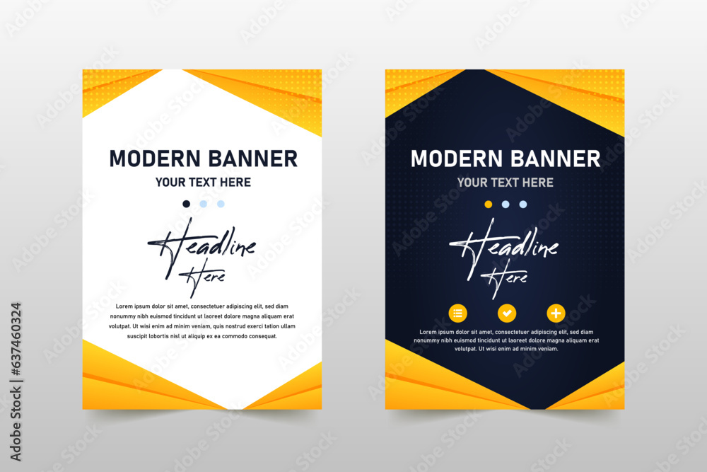 Obraz premium Abstract Vector Yellow and Blue Minimal Banner Template