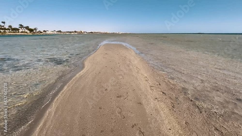 Shallow Waters Oasis: Remote Sandbank Far from Shore