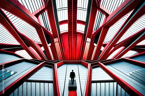 Red corporate business tech pattern