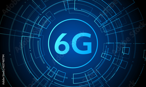 concept of technology 6G mobile network , New generation telecommunication , high-speed mobile Internet,	
