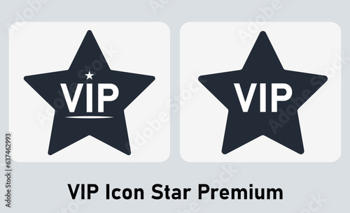 VIP icon, VIP icon star premium vector illustration on isolated white background.