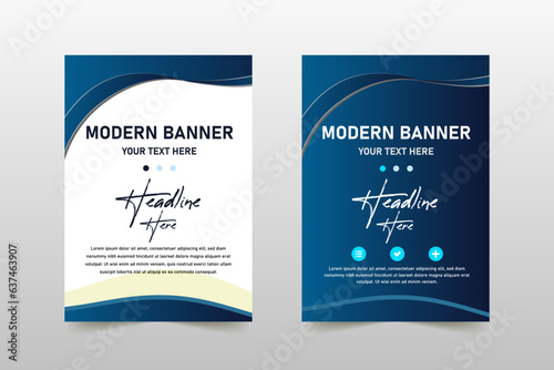 Blue Stylish Wave Business Banner Template