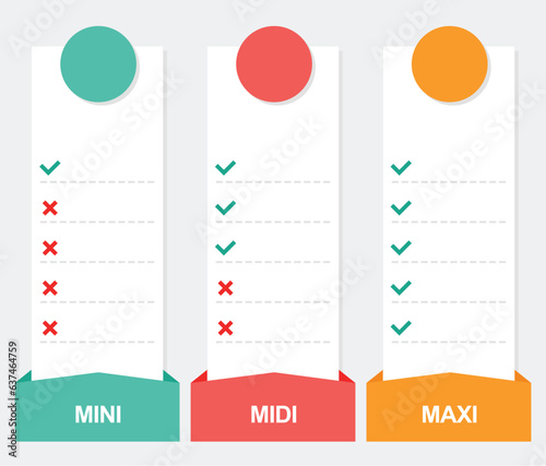 3 options infographics vector template with price