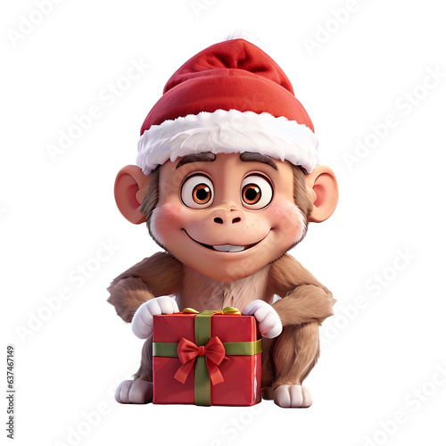 Cute Monkey Christmas Ornament Svg Png, gorilla monkey svg file baby monkey png zoo safari circus svg watercolor flying monkey