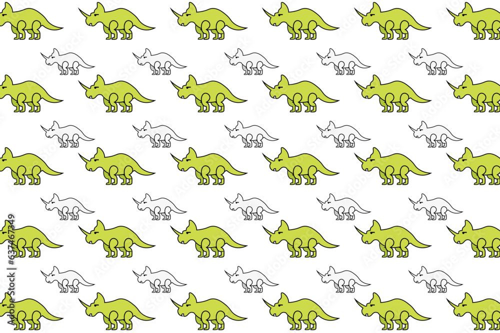 Obraz premium Flat Centrosaurus Dinosaur Animal Pattern Background