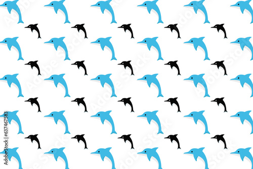 Flat Dolphin Animal Pattern Background