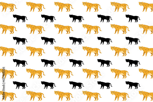 Flat Leopard Animal Pattern Background