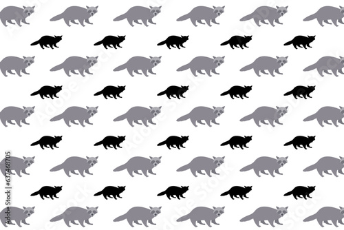 Flat Racoon Mammal Animal Pattern Background © Vectoro