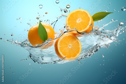 orange fruit and water splash