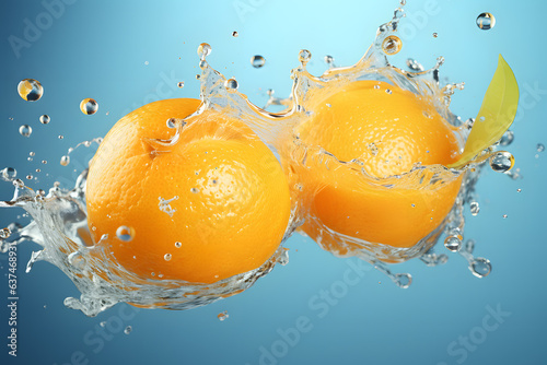 orange fruit and water splash