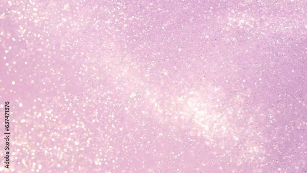 Glittering Particles In Pink Fluid. Natural organic dust particles on pink background. Abstract silvery dust particles background.