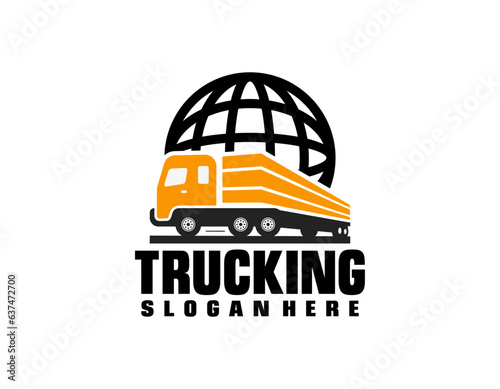 A template of Truck Logo, cargo logo, delivery cargo trucks, Logistic logo