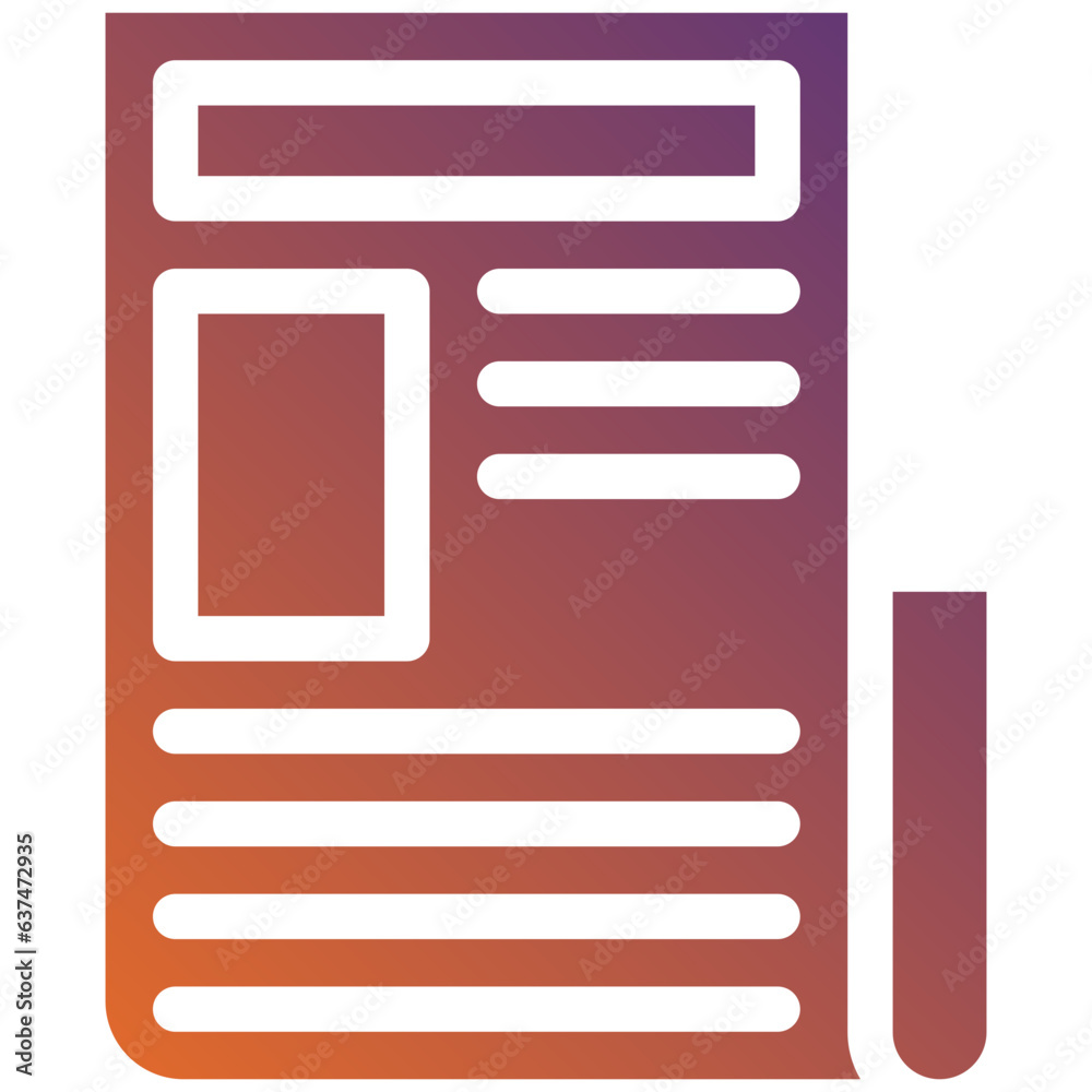 Newspaper gradient icon Newspaper gradient icon