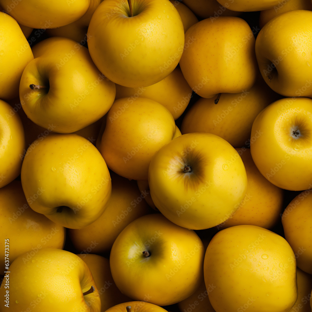 yellow apples seamless pattern