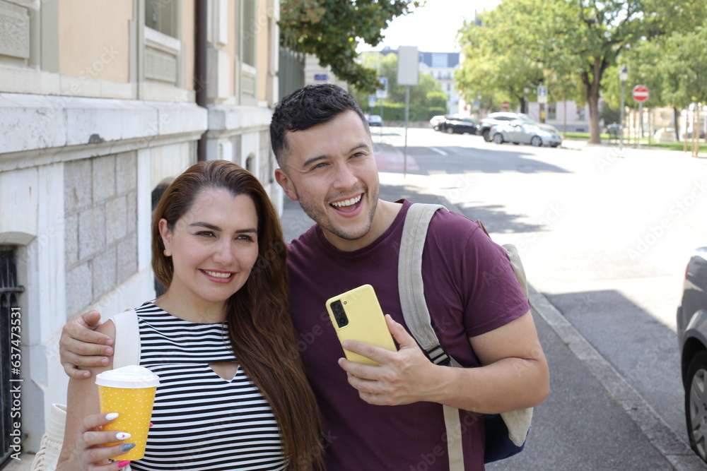 Man and woman feeling the love connexion 