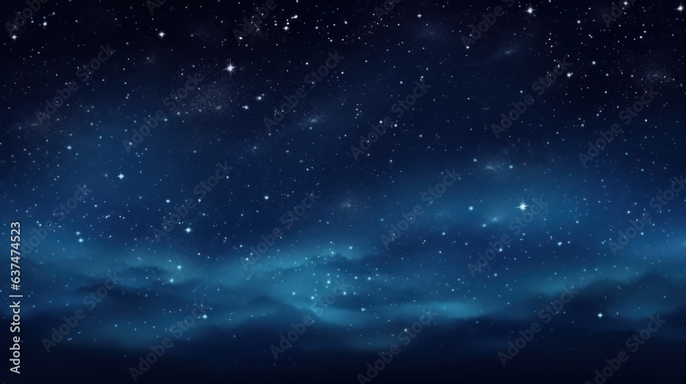 Fototapeta premium Night starry sky, dark blue space background with stars generative ai