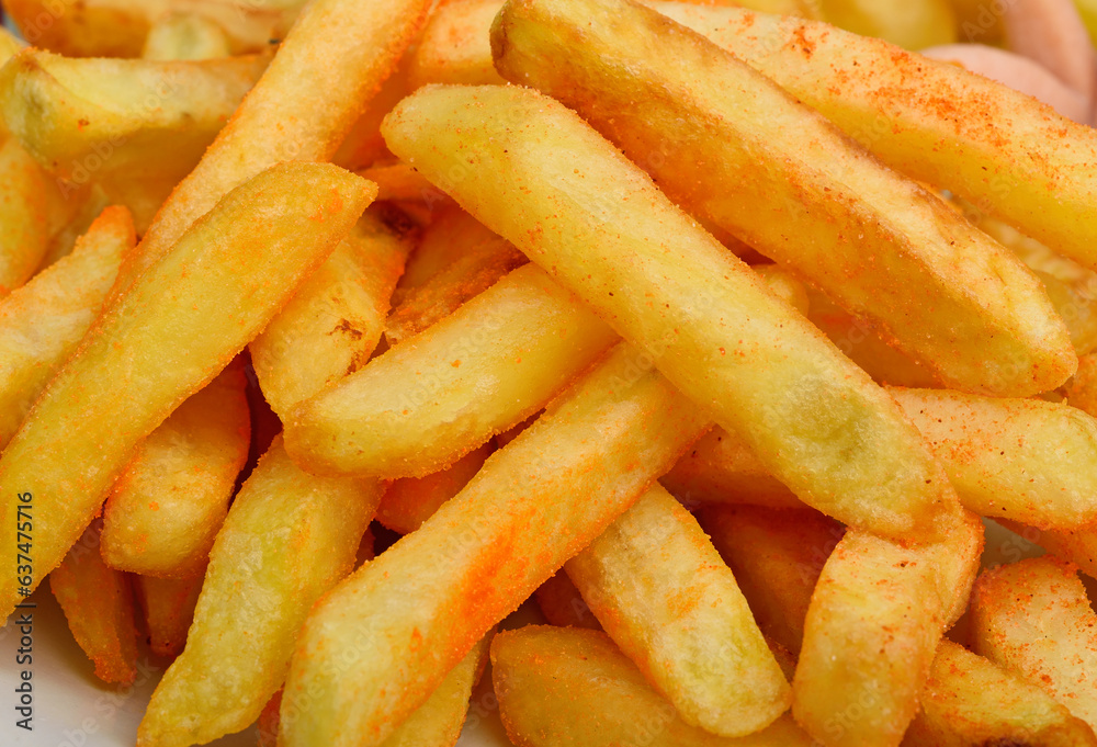 Close up french fries as background Close up french fries as background
