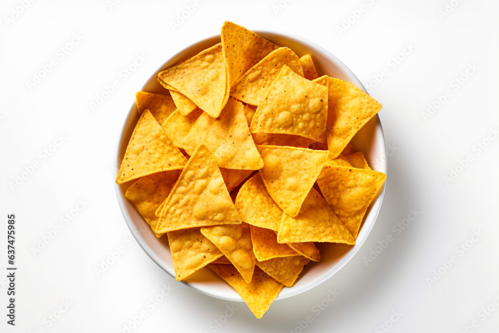 a bowl of tortilla chips on a white surface a bowl of tortilla chips on a white surface