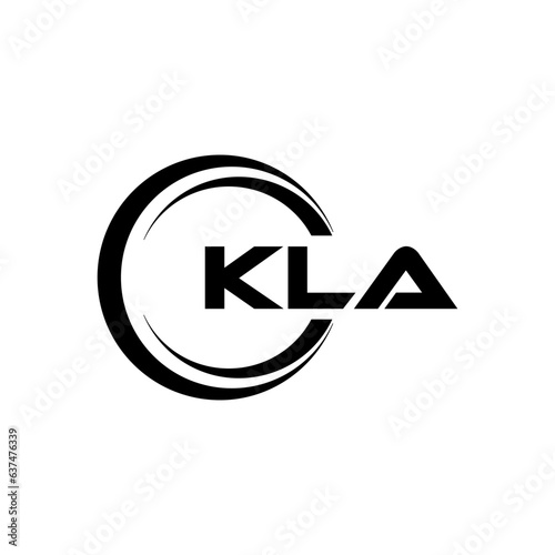KLA letter logo design with white background in illustrator, cube logo, vector logo, modern alphabet font overlap style. calligraphy designs for logo, Poster, Invitation, etc.