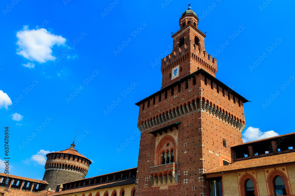 Sforza Castle (Castello Sforzesco) in Milan, Italy