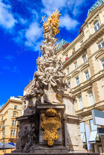 Canvas Print The Plague Column, or Trinity Column, is a Holy Trinity column located on the Gr