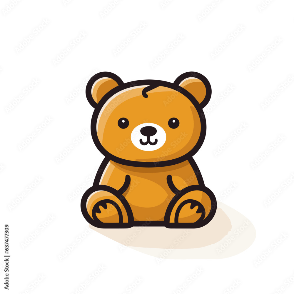 Bear. Bear hand-drawn comic illustration. Cute vector doodle style cartoon illustration.