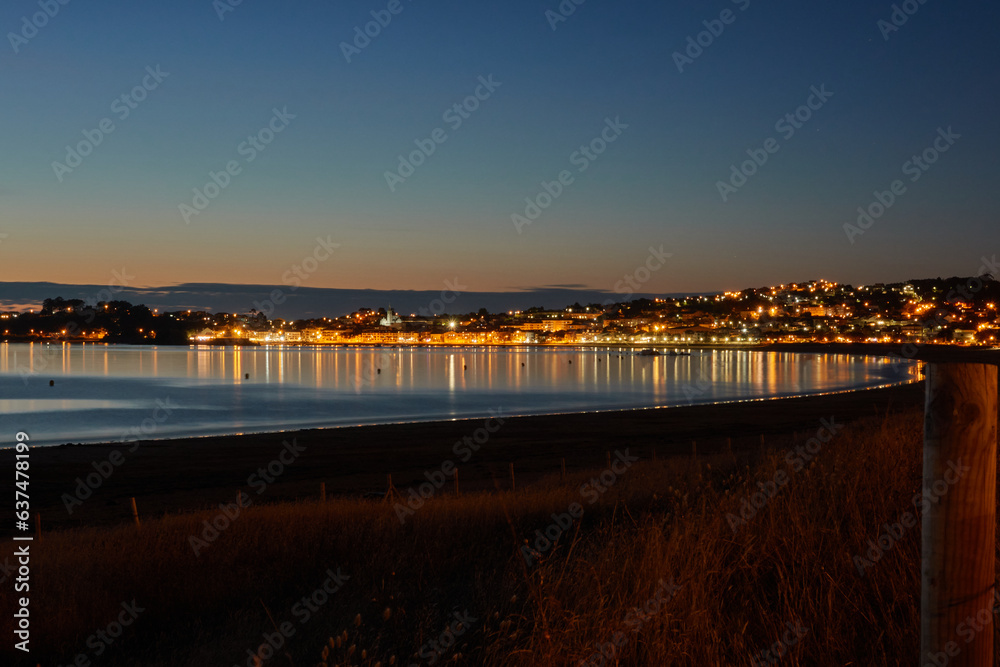 Sunset on the América beach in the Rias Baixas. Pontevedra. Galicia. Spain Sunset on the América beach in the Rias Baixas. Pontevedra. Galicia. Spain