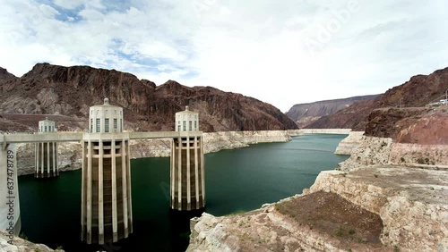 Unveiling Nature's Impact: 4K Video of Hoover Dam with Remarkably Low Water Levels