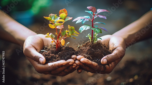 Nurturing a Vision, Hands Holding a Plant photo