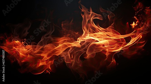 Flames of Fire on a dark background in a Graphic resource-themed image as a JPG square format. generative ai