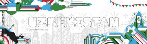 Happy Independence Day of Uzbekistan, illustration background design, Banner, social media template