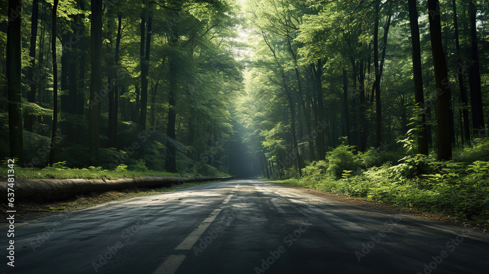 Fototapeta premium road in the woods.Generative Ai