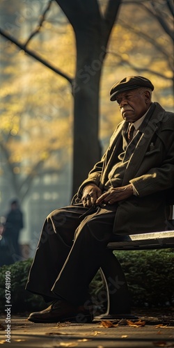 Old man sitting on bench