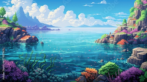 Pixel art of sea