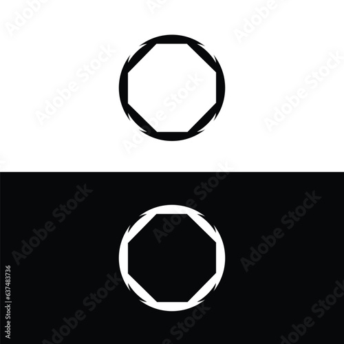 Black and white circle vector logo template design. . Circle icon illustration