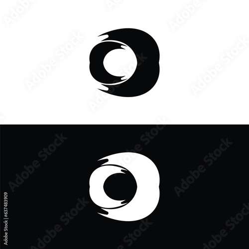 Black and white circle vector logo template design. . Circle icon illustration