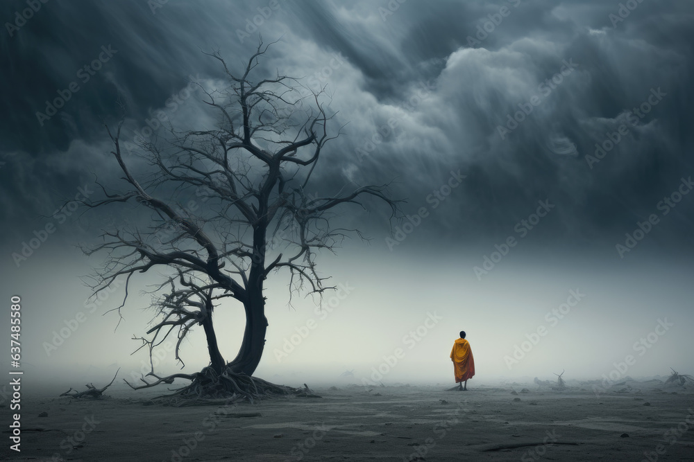 Fototapeta premium Huge rain clouds over desert