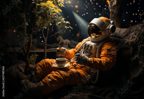 rest astronaut, generative ai © iyaekung