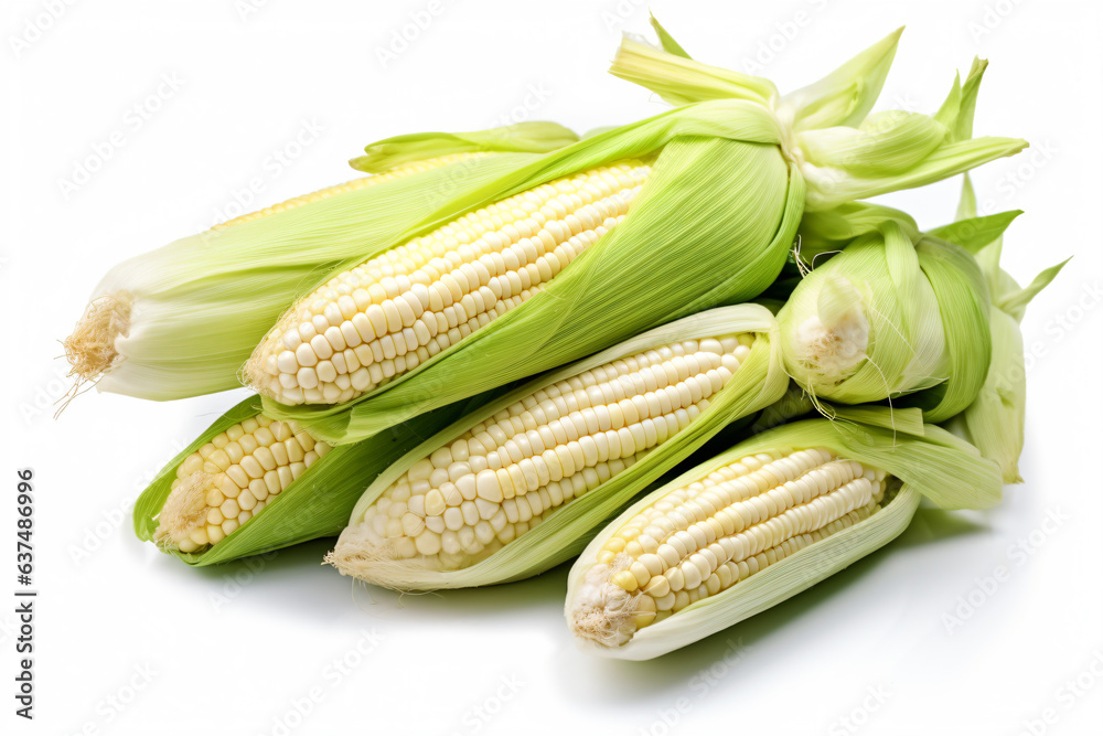 a pile of corn on a white surface a pile of corn on a white surface