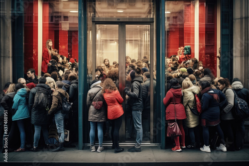 Crowded stores and long queues