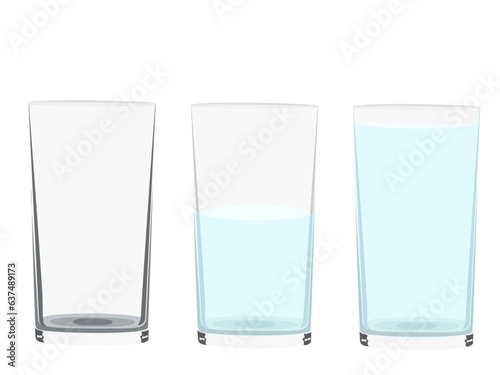 water glass on a white background.