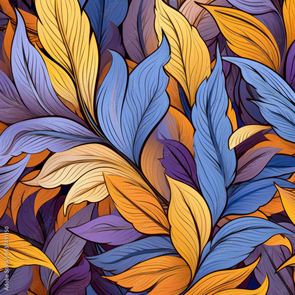 Colorful pattern of leaves, seamless leaves texture background. Colorful pattern of leaves, seamless leaves texture background.