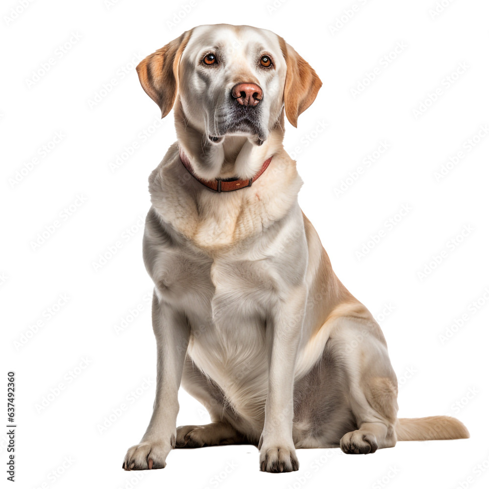 labrador retriever puppy on white